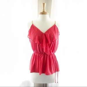 NWT Michael Kors gold chain coral camisole